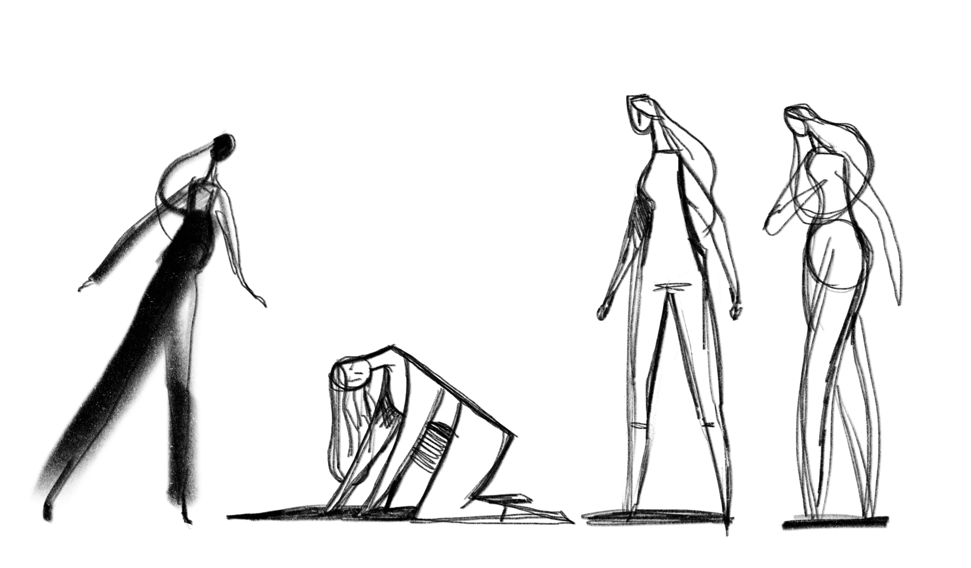 Sketches of woman experiencing infertility