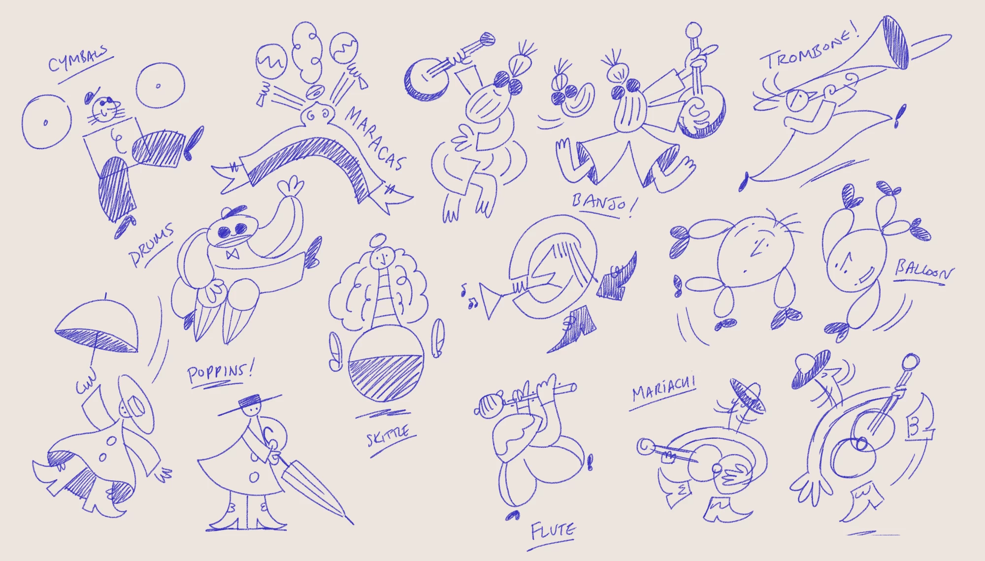 Character Roughs for Procreate Demonstration